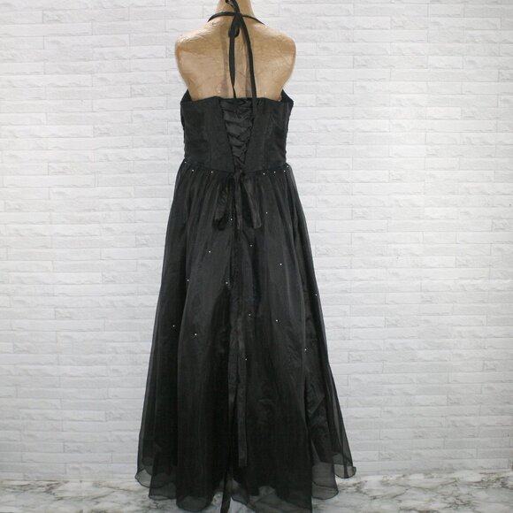 Dress Ball Gown Beaded Homecoming Prom Pearl Beaded Black Plus Size 18 - Picture 4 of 13